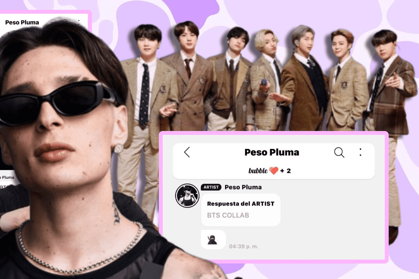 Peso Pluma desea colaborar con los BTS