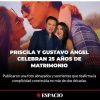 Priscila Angel y Gustavo angel comparten emotiva foto celebrando sus 25 años de matrimonio